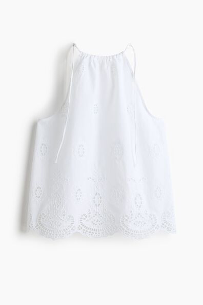 Broderie-anglaise tie-strap top