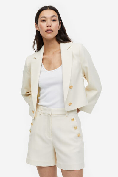 Cropped Double Breasted Blazer+Bell Bottoms