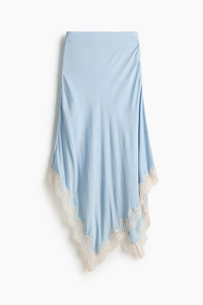 Asymmetric viscose skirt