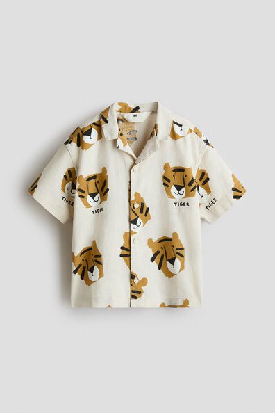 Linen-blend resort shirt