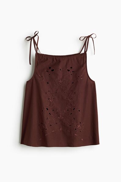 Broderie anglaise tie-strap top