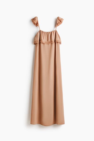 Lace-trimmed maxi dress