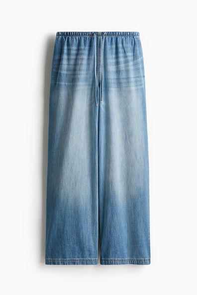 Denim drawstring trousers