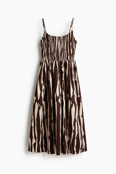 Smocked cotton poplin dress