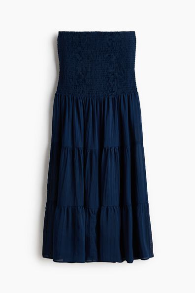 Smocked chiffon skirt