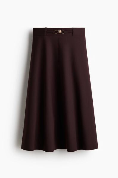 Belt-detail midi skirt