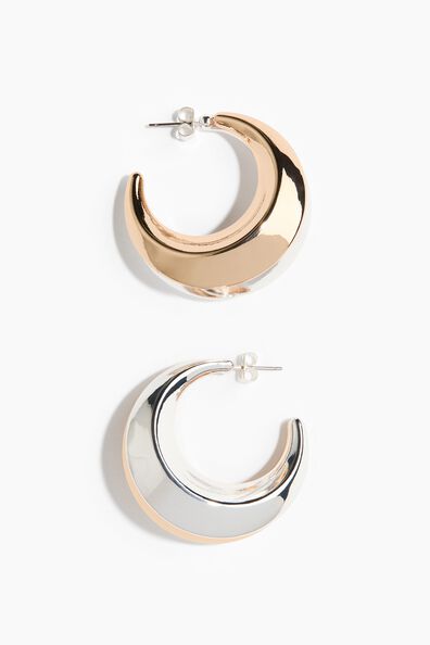 Two-tone hoop earrings