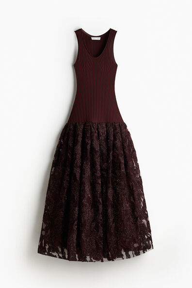 Glittery-skirt dress