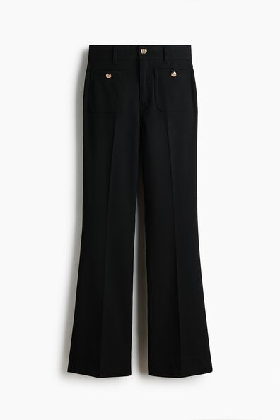Flared twill trousers