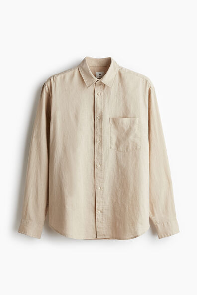 Relaxed Fit Linen-blend shirt