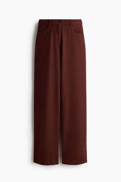 Linen-blend trousers