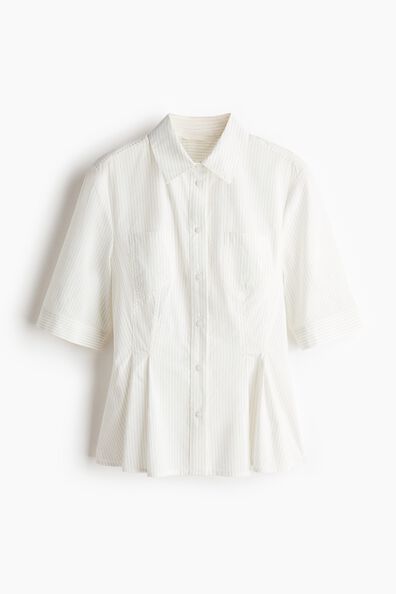 Short-sleeved waisted shirt