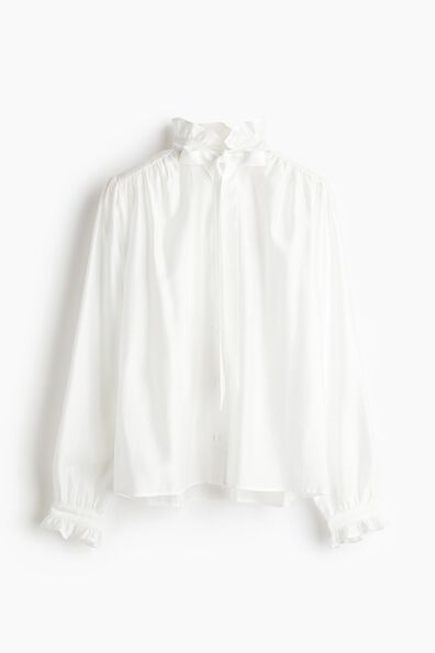 Bow-collar blouse