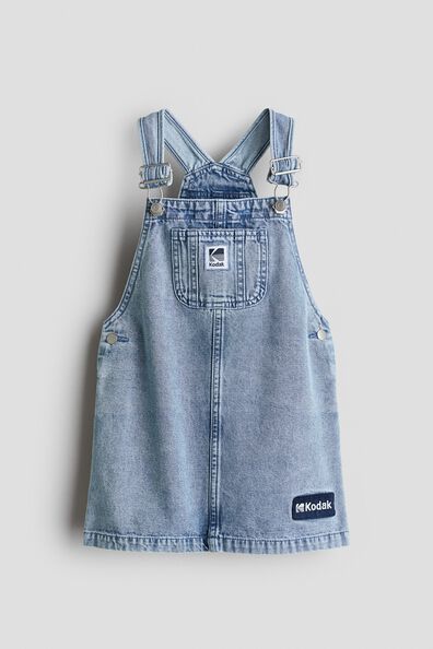Cotton denim dungaree dress