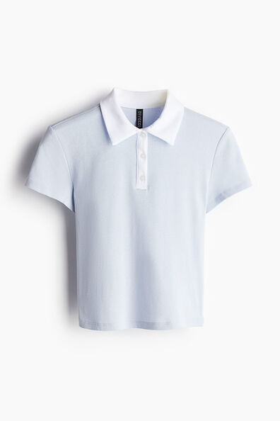 Cropped polo shirt