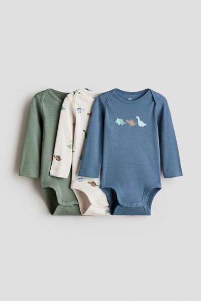 3-pack envelope-neck cotton bodysuits