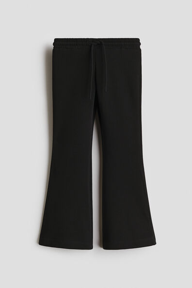 Flared cotton-blend joggers