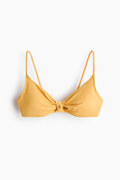 Knot-detail padded bikini top