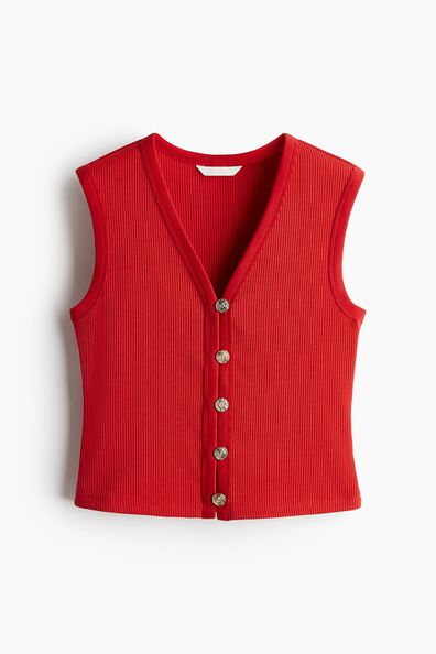 Rib-knit waistcoat