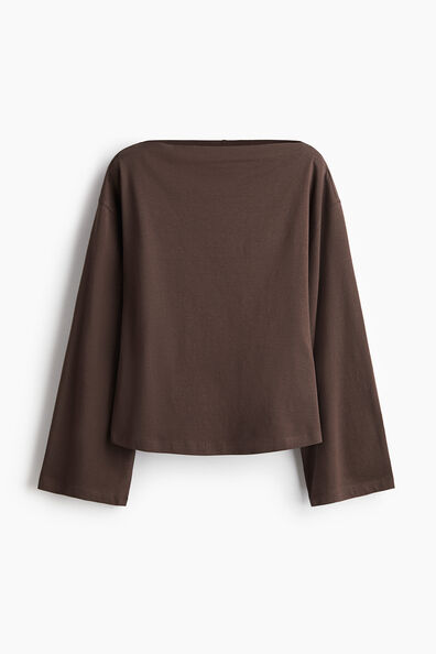 Boat-neck cotton top