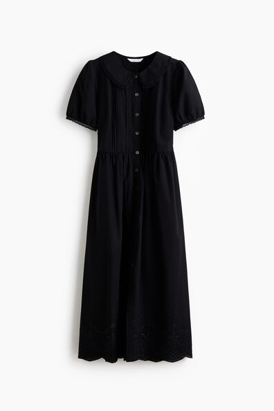 Collared puff-sleeved dress
