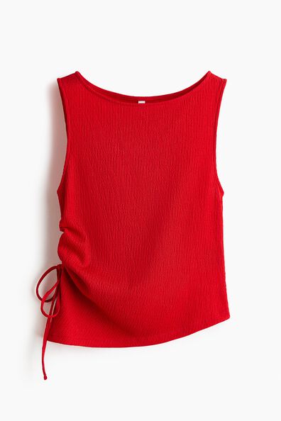 Crinkled drawstring-detail top