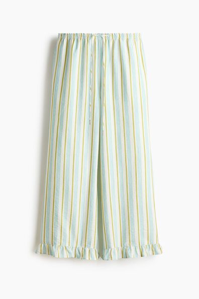 Frill-trimmed drawstring trousers