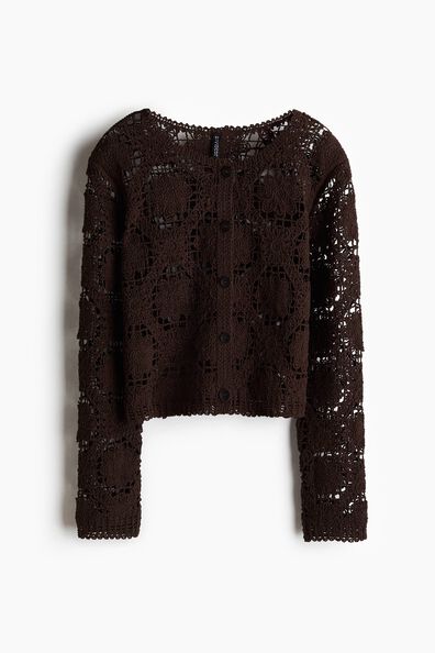 Crochet-look cardigan
