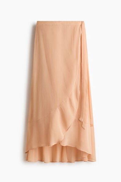 Flounced wrap skirt