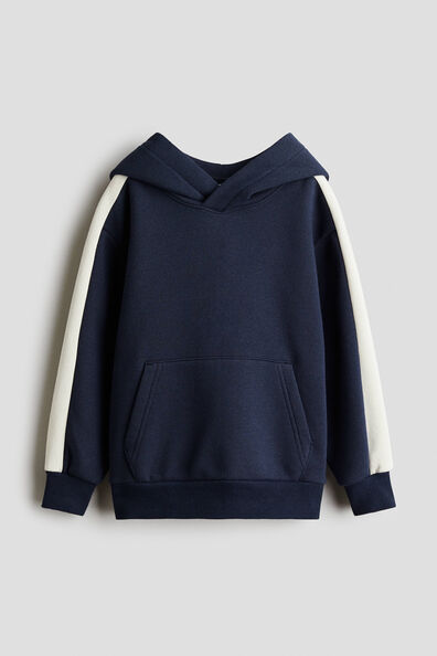 Contrast-panel hoodie