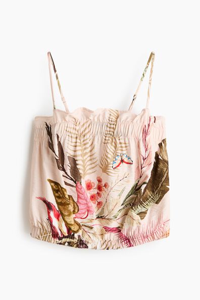 Frill-trimmed strappy top