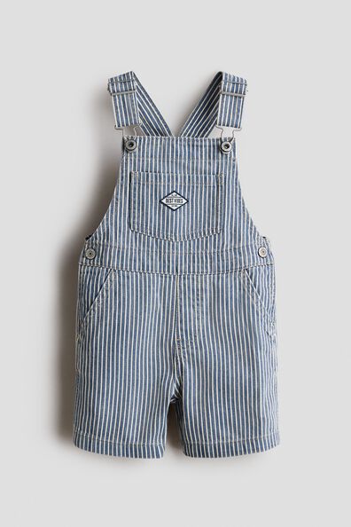 Cotton denim dungaree shorts
