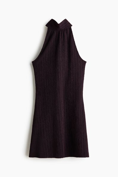 Crinkled halterneck dress