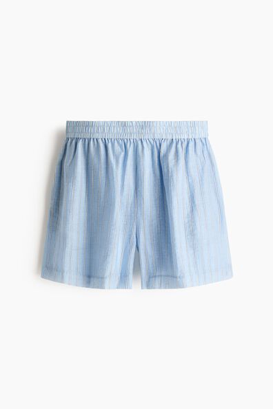 Linen-blend pull-on shorts
