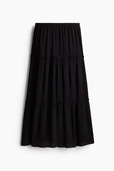 Crinkled maxi skirt