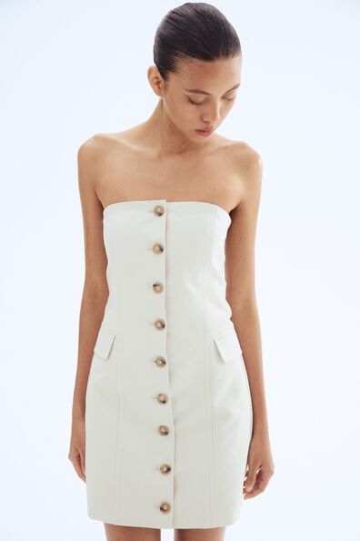Rib-knit button-front dress