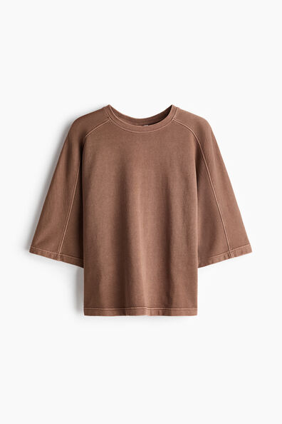 Short-sleeved cotton sweatshirt