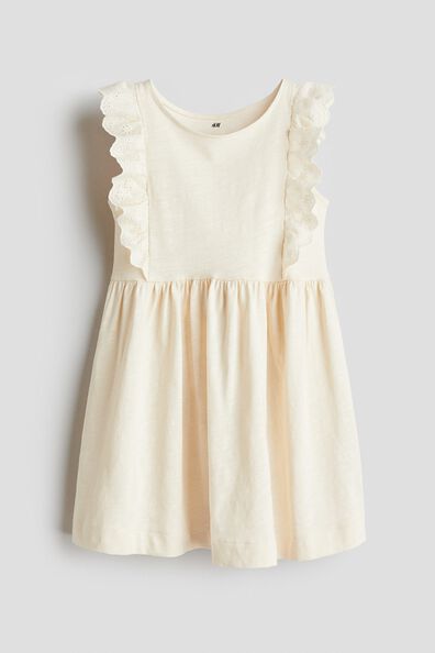 Frill-trimmed cotton dress