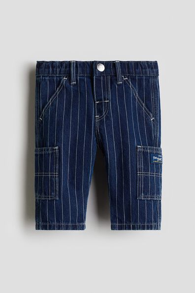 Striped cotton jeans