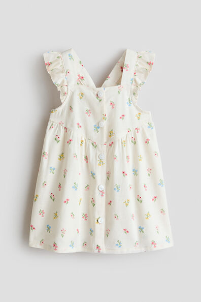 Flounce-trimmed cotton dress