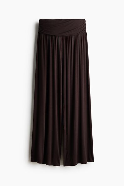 Gathered viscose trousers