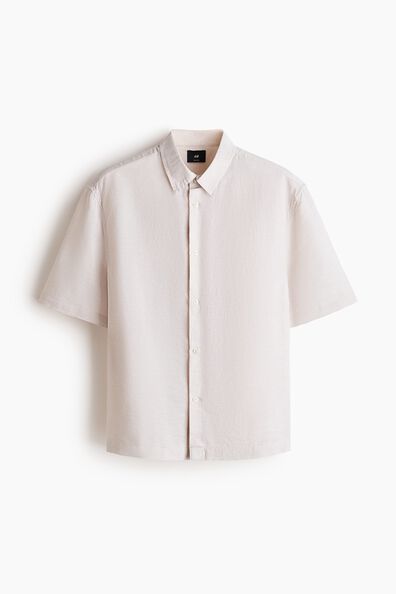 Relaxed Fit Short-sleeved linen-blend shirt