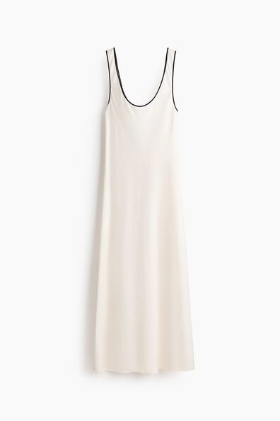 Linen-blend slip dress