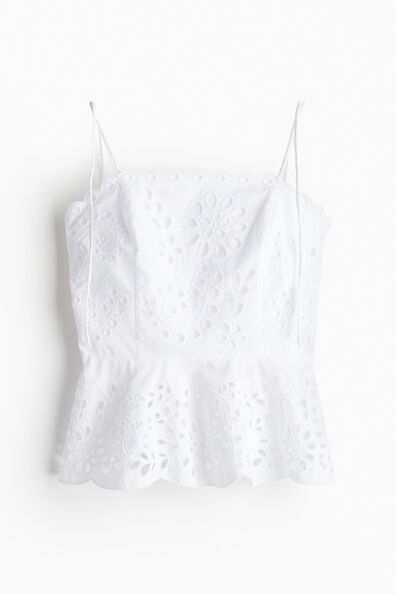 Broderie anglaise tie-strap top