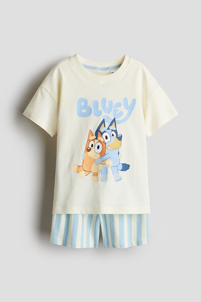 Printed cotton jersey pyjamas