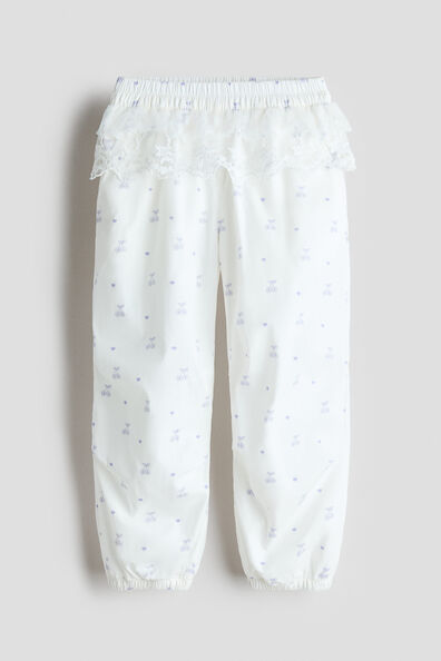 Flounced poplin joggers