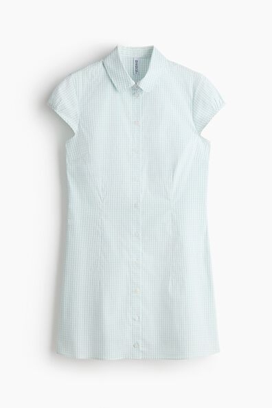 Cap-sleeved shirt dress