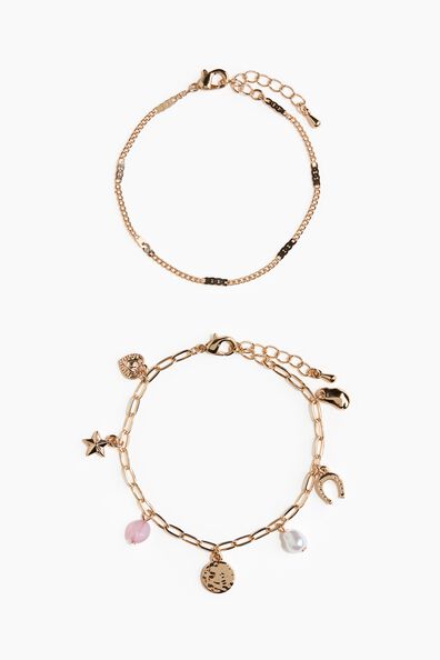 2-pack metal bracelets