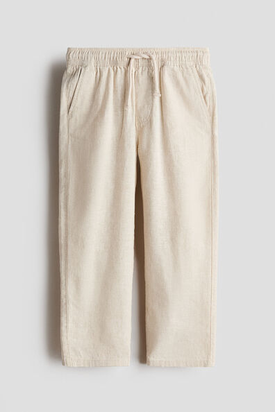Linen-blend trousers