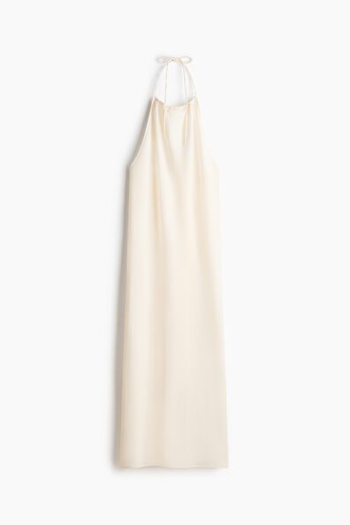 Drawstring halterneck dress